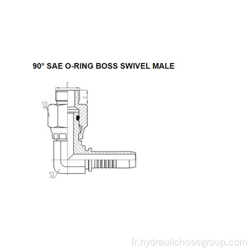 Joint torique américain SAE Pivot Mâle 90°